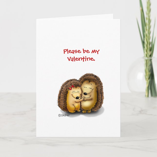 Personalise with name - Hugging Hedgehogs Holiday Card (Front)