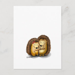 Personalise with name - Hugging Hedgehogs Postcard