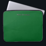 Personalise With Name Initials Green   Laptop Sleeve<br><div class="desc">Style: Neoprene Laptop Sleeve 15 inch Protect your laptop with a custom laptop sleeve. Made with 100% neoprene, these lightweight and water resistant sleeves look great with your photos, text, or designs. Great for travel or just day-to-day use, custom laptop sleeves come in three sizes to fit your device and...</div>