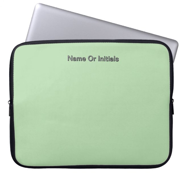 Personalise With Name Initials Mint Green       Laptop Sleeve (Front)