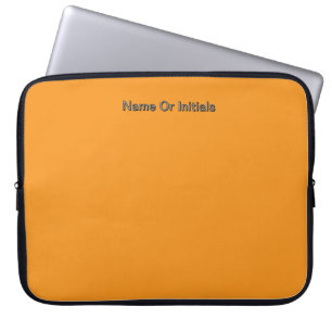 Personalise With Name Initials Orange      Laptop Sleeve