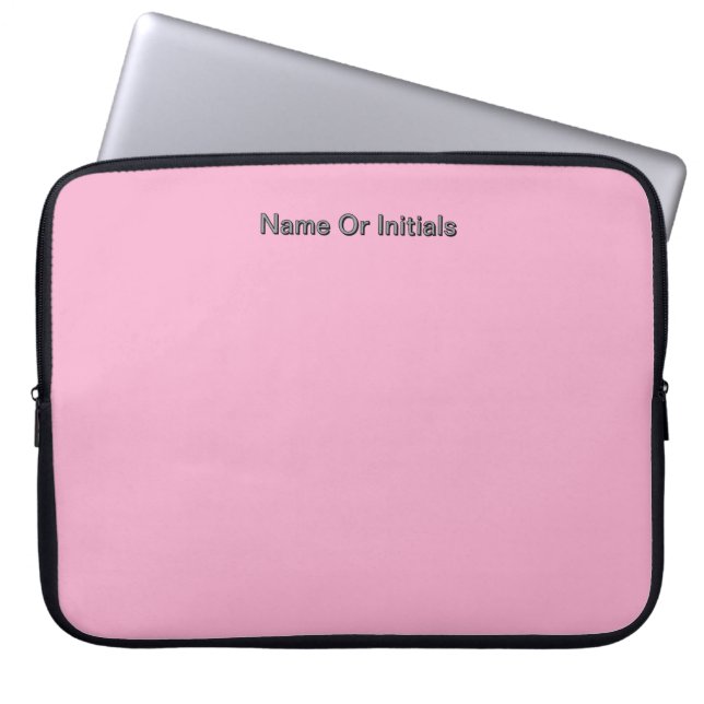 Personalise With Name Initials Pink      Laptop Sleeve (Front)