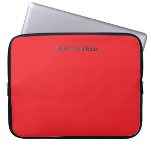 Personalise With Name Initials Red Laptop Sleeve