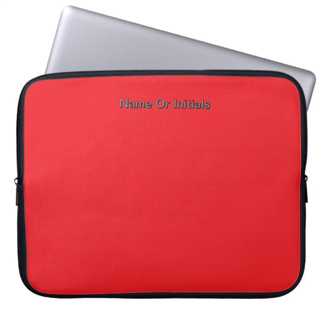Personalise With Name Initials Red     Laptop Sleeve (Front)
