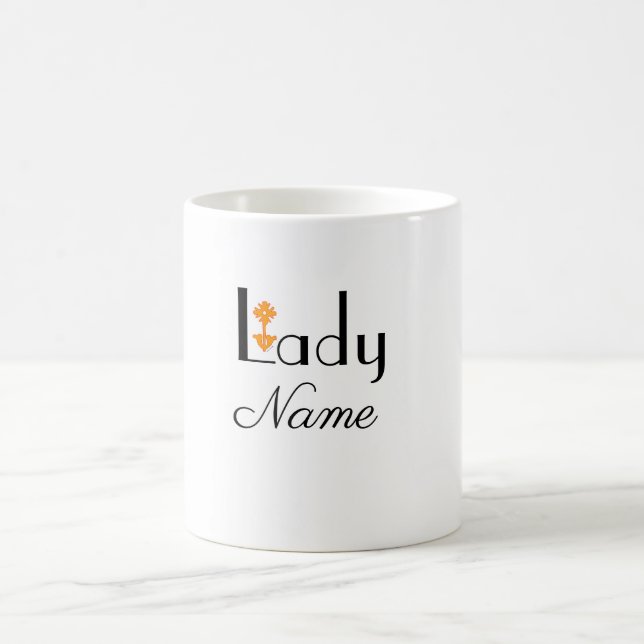 Personalise With Name LADY Gift   Coffee Mug (Center)