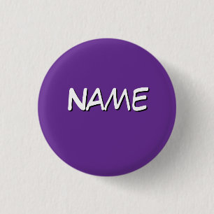 Personalise With Name Purple 3 Cm Round Badge