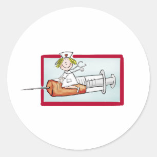 Personalise with name - The Super Nurse Classic Round Sticker