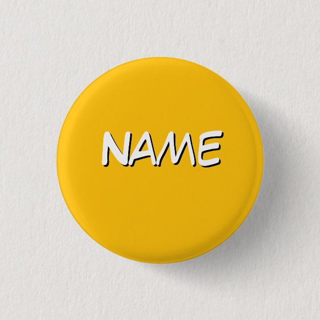 Personalise With Name Yellow 3 Cm Round Badge (Front)