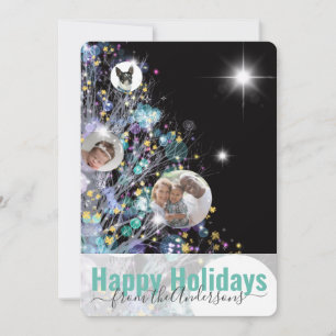 Personalise with photos and message holiday tree card