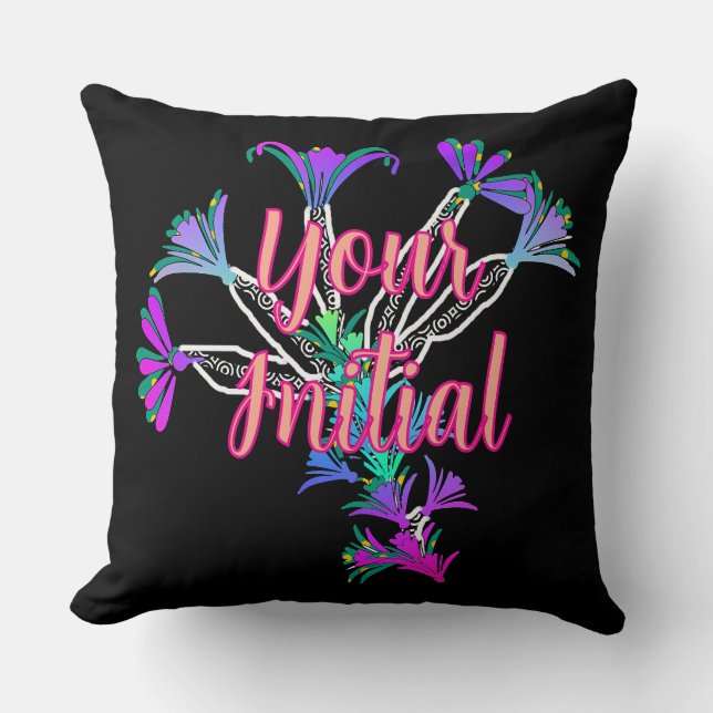 Personalise With Your Initial Floral Cushion (Front)