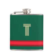 Personalise With Your Initial Green + Red Stripe 