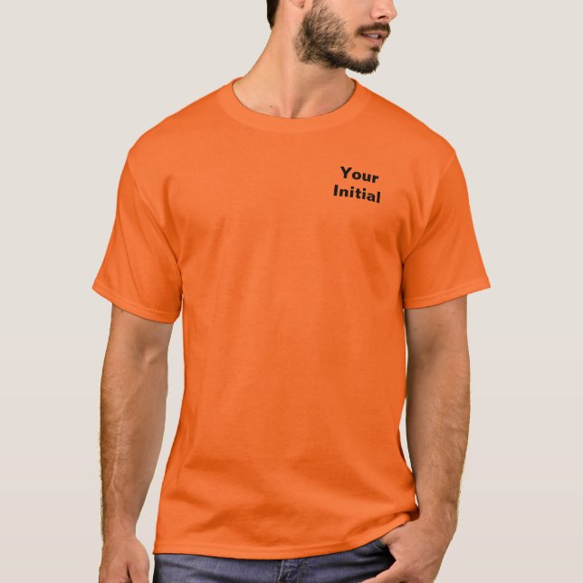 Personalise With Your Initial Orange T-Shirt (Front)
