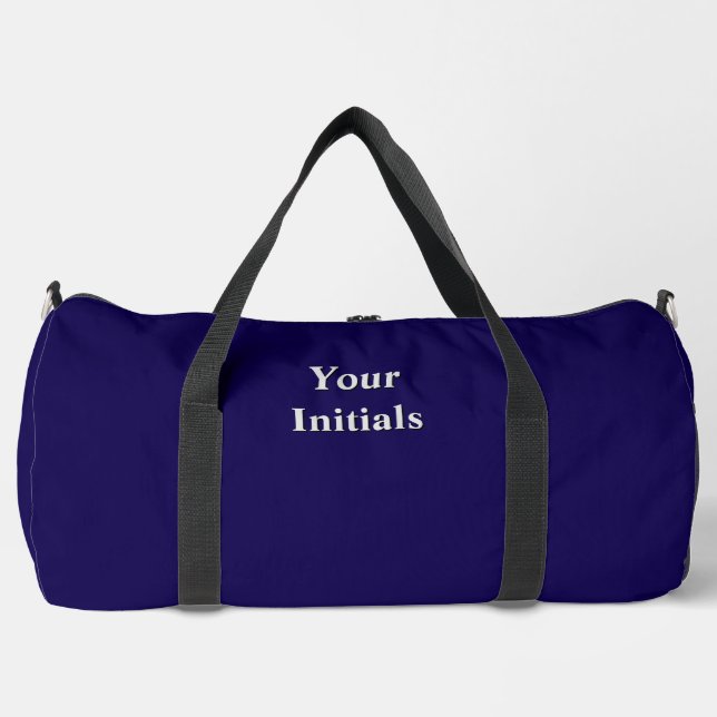 Personalise With Your Initials Dk Blue   Duffle Bag (Front)