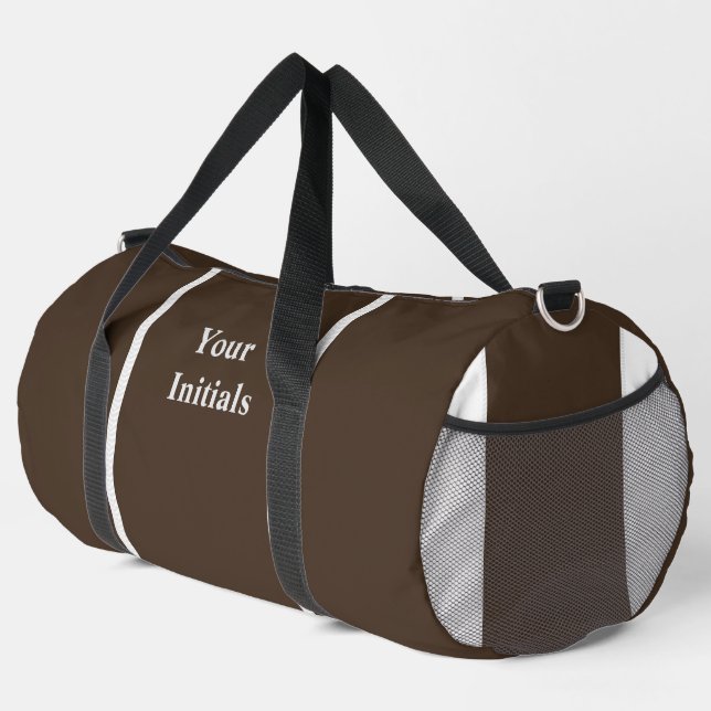 Personalise With Your Initials Dk Brown   Duffle Bag (Right Corner)