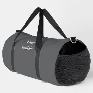 Personalise With Your Initials Dk Grey   Duffle Bag