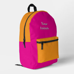 Personalise With Your Initials Hot Pink Gold Printed Backpack