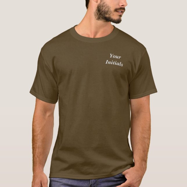 Personalise With Your Initials Mocha Brown T-Shirt (Front)