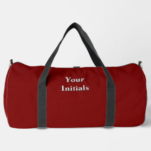 Personalise With Your Initials Red   Duffle Bag