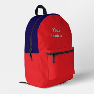Personalise With Your Initials Red    Printed Backpack