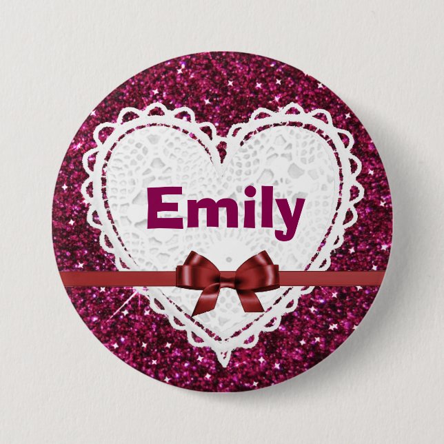 Personalise with your Name Burgundy Button (Front)