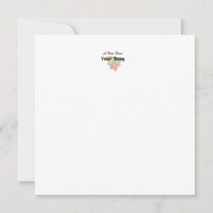 Personalise With Your Name Floral Flat Note Card