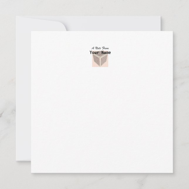 Personalise With Your Name Geo Flat Note Card (Front)