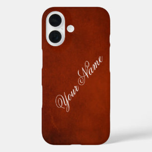 Personalise With Your Name Rustic Red iPhone 16 Case