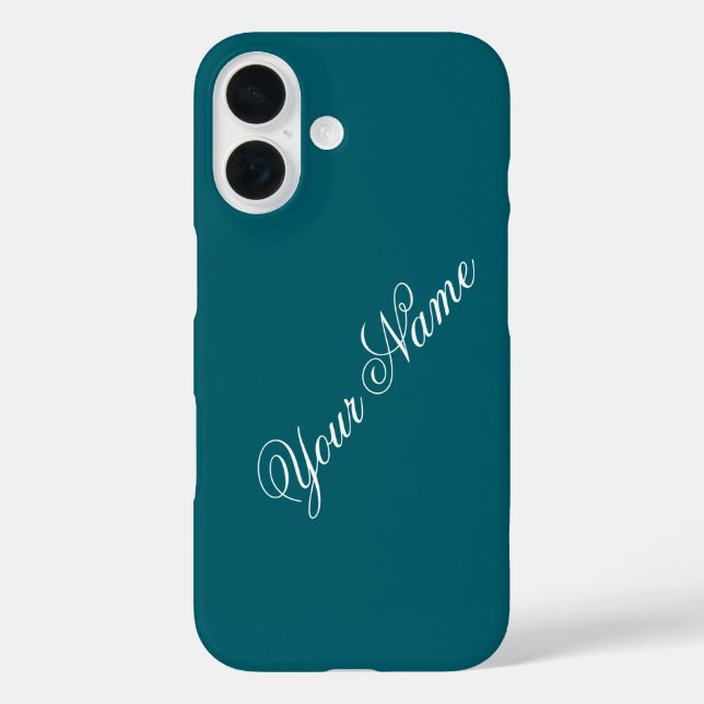 Personalise With Your Name Teal Case-Mate iPhone Case (Back)