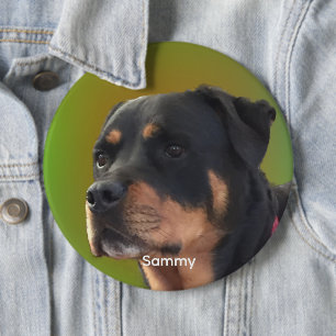 Personalise with Your Photo or Rottweiler & Name 6 Cm Round Badge
