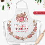 Personalise with your text, Christmas Cookies Apron<br><div class="desc">Make this beautiful unique one of a kind holiday apron your very own and customise it with your own text. Two text areas available for customisation. Gorgeous design with holiday cookies in a blend of beige, white, and red tones. Christmas tree, snowman, heart, snowflake, mittens, and Snikerdoole cookies. Big cookie...</div>