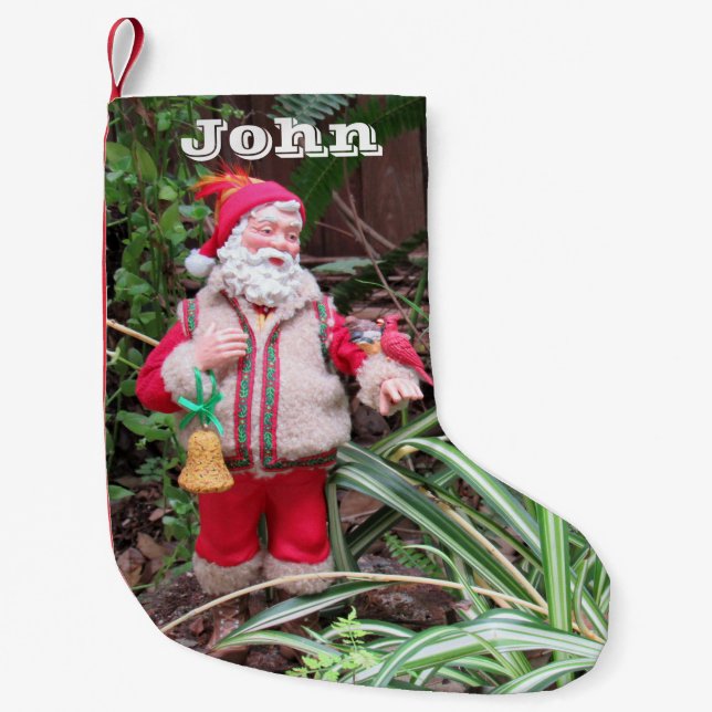 Personalise Woodland Santa Christmas Stocking (Front)