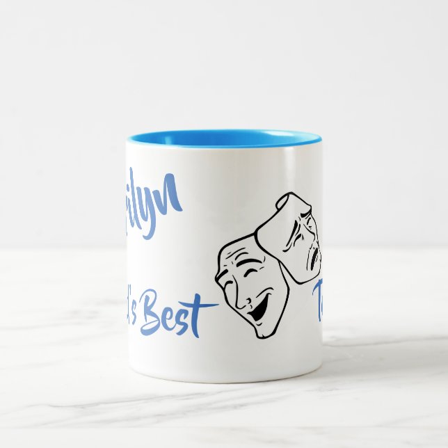 Personalise World's Best Drama Teacher Two-Tone Coffee Mug (Center)