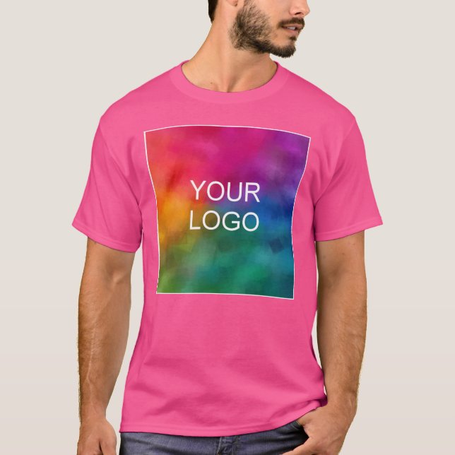 Personalise Wow Pink Colour Template Add Logo T-Shirt (Front)