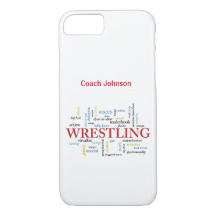 Personalise, Wrestling Coach Thank You in Words iPhone 8/7 Case
