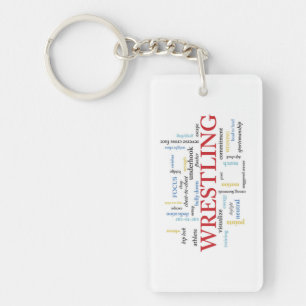 Personalise, Wrestling Coach Thank You in Words Key Ring