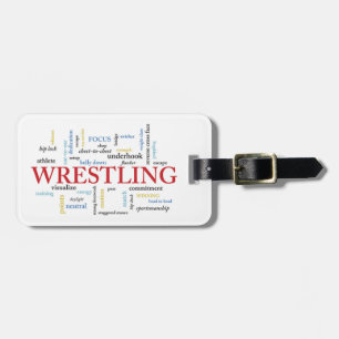Personalise, Wrestling Coach Thank You in Words Luggage Tag