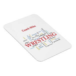 Personalise, Wrestling Coach Thank You in Words Magnet