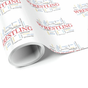 Personalise, Wrestling Coach Thank You in Words Wrapping Paper