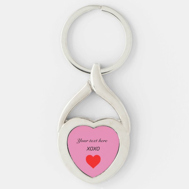 Personalise XOXO HEART Key Ring (Front)