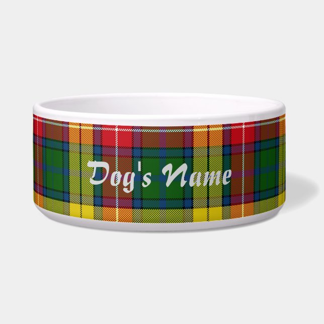 Personalise Yellow Red Green Plaid Large Dog  (Front)