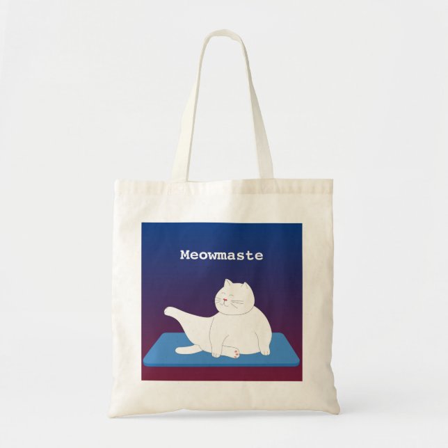 Personalise Yoga Cat Tote Bag (Front)