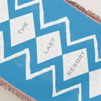 Personalise Your Beach House Aqua Grey Zig Zag Throw Blanket