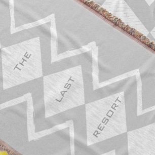 Personalise Your Beach House Grey Zig Zag Diamond Throw Blanket