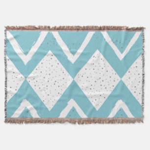 Personalise Your Beach House Grey Zig Zag Throw Blanket
