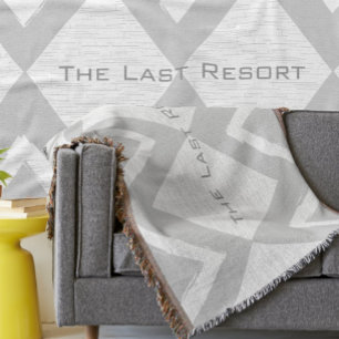 Personalise Your Beach House Grey Zig Zag Throw Blanket