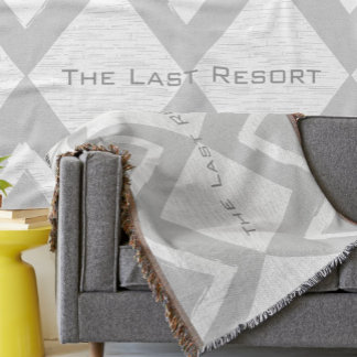 Personalise Your Beach House Grey Zig Zag Throw Blanket