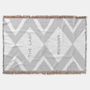 Personalise Your Beach House Grey Zig Zag Throw Blanket