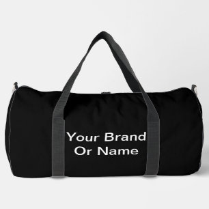 Personalise Your Brand Or Name Black  Duffle Bag