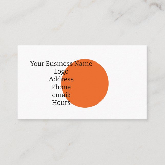 Personalise Your Business Card Orange Orb (Front)