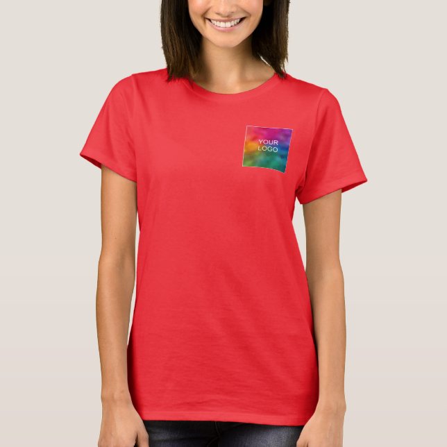 Personalise Your Business Logo Deep Red Template T-Shirt (Front)